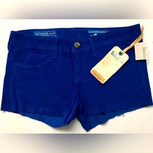 Fade To Blue Corduroy Cut Off Shorts 26 Blue Low Rise Raw Hem Festival Y2K Style